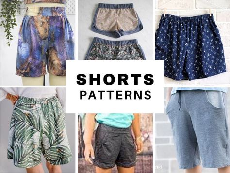 Ladies Shorts Sewing Pattern Free, Denim Shorts Pattern Sewing, Womens Sleep Shorts Pattern Free, Easy Shorts Sewing Pattern Free, How To Sew Shorts For Women, Shorts Patterns For Women, Board Shorts Pattern Free Sewing, Short Pants Pattern Women Free Sewing, Drawstring Shorts Pattern