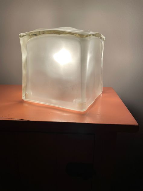 Glass Brick Lamp, Vintage Ikea, Cube Lamps, Ice Cube, Stone, Glass