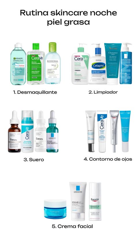 5 pasos de skincare de noche para piel grasa Skin Care Rutina, Lifting Facial, Skin Care Routine Order, Micellar Cleansing Water, Water Cleanse, Skin Tips, Glow Up?, Skin Makeup, Beauty Skin