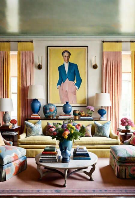 Decorating with Patterns: Pro Tips for Creating a Cohesive Look Hollywood Regency Living Room, Pastel Living Room, Hollywood Regency Decor, Expensive Furniture, How To Mix, Traditional Living, Well Decor, Traditional Living Room, Decorate Your Room