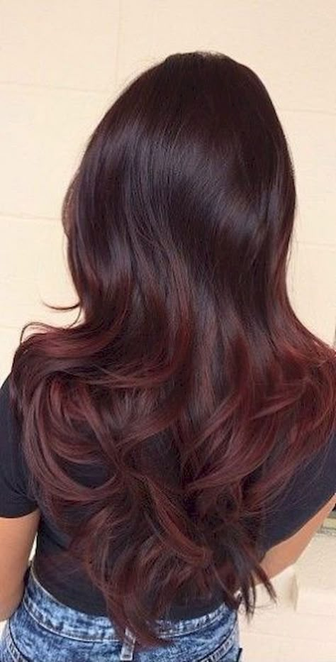 Deep Red Hair Color, Pelo Color Vino, Carmel Hair Color, Deep Red Hair, Dark Red Hair Color, Mahogany Hair, 2019 Nails, Ombre Highlights, Dyed Red Hair