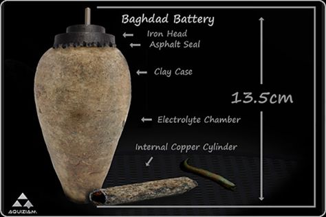 The ‘Baghdad Battery’—Timeworn Device Used by the Ancients to Store Electricity   In the late 1930s, an Austrian archaeologis Baghdad Battery, Galvanic Cell, Juice Grape, Strange Plants, Biblical Archaeology, Unexplained Mysteries, Ancient Technology, Archaeological Discoveries, Archaeological Finds