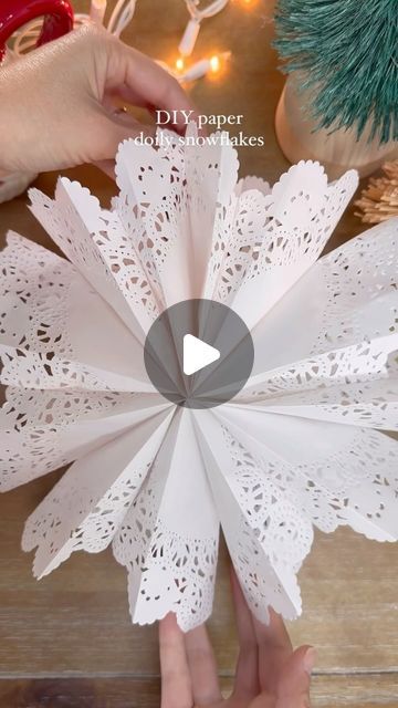 Doily Snowflakes Diy, Doily Snowflakes, Cottagecore Christmas, Glass Markers, Snow Flakes Diy, Paper Doilies, Paper Ornaments, Paper Snowflakes, December 12