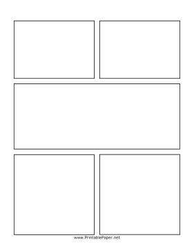 This center action comic page is perfect for longer graphic novels. It includes two top boxes, a large middle box, and two bottom boxes. This page can be combined with other blank comics pages to tell longer stories. Free to download and print Comic Strip Template, Comic Book Page, Comic Template, Blank Comic Book, Comic Pages, Jack Kirby Art, Comic Book Template, Comic Book Layout, Comic Tutorial