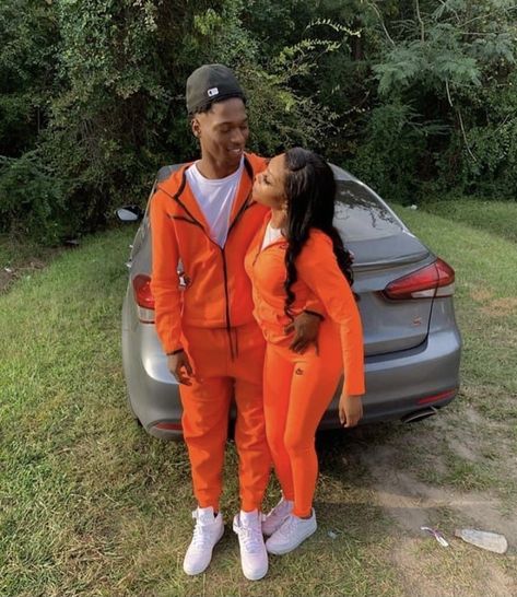 Beyonce Dancers, Drip Clothing, Big Energy, Couples Outfits, Couple Outfit Ideas, Mens Wedding Attire, Couple Fits, Couple Pic, Orange Fits