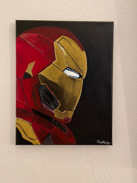 $25 Ironman Painting, Iron Man Painting, Avengers Painting, Iron Man Fan Art, Iron Man, Avengers, Spiderman, Paintings, Fictional Characters