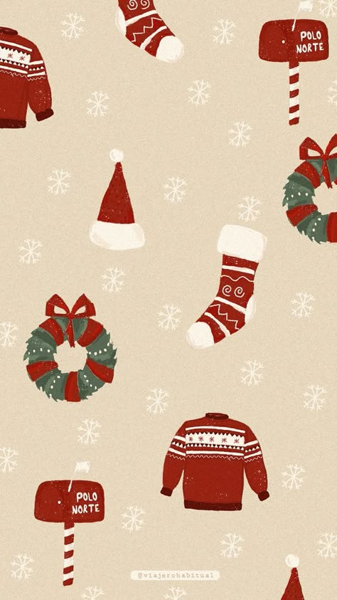 Christmas Wallpaper Drawing, Christmas Wallpaper Illustration, Beige Christmas Wallpaper, Christmaswallpaper Christmas Wallpaper, Cute Xmas Wallpaper, Christmas Wallpaper Ipad, Beige Christmas, Christmas Wallpaper Iphone Cute, Wallpaper Drawing