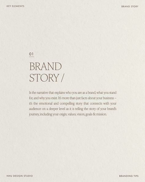 6 key elements of a brand identity ✨ - Brand story - Brand personality - Brand name - Services or products - Verbal identity - Visual identity Each of these elements should work together to create a cohesive and recognizable brand identity that effectively communicates your brand’s values and connects with your audience. If you're establishing a new business or if you're ready to level up your business, head to our bio to fill out the inquiry form ✨ . . . #branding #whybranding #modernbra... Branding Words, Brand Graphic Elements, Brand Story Design, Brand Logo Ideas, Personal Brand Identity, Brand Name Ideas, Personal Branding Inspiration, Story Brand, Branding Basics