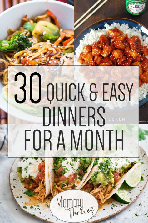 Dinners For A Month, Easy Dinners For Two, Quick And Easy Dinner Ideas, Dinner Recipes For Family, Quick And Easy Dinner, Fast Dinners, Dinner Recipes Easy Quick, Cheap Dinners, Quick Easy Dinner