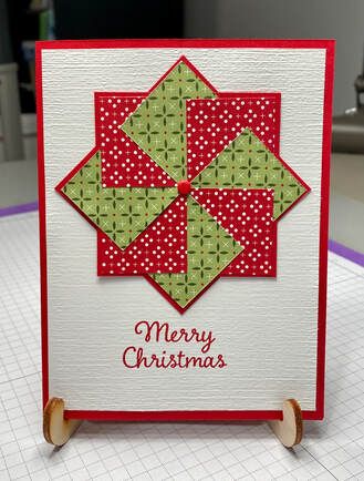 Pinwheel Christmas Cards, Stampin Up Quilted Christmas Dsp Cards, Quilt Block Cards, Stampin Up Pinwheel Cards, Pinwheel Cards Tutorial, Pinwheel Cards, Patchwork Cards, Quilt Cards, Scrappy Cards