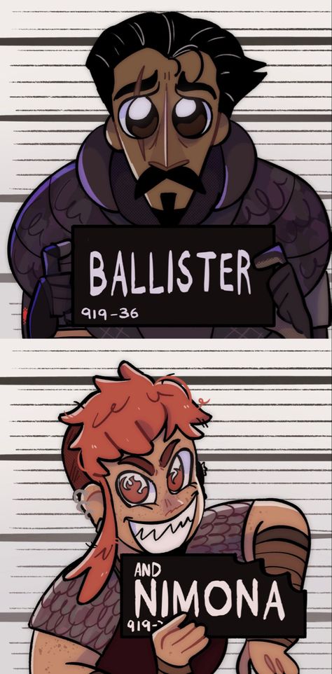 Nimona X Ballister, Nimona Fanart Bal X Ambrosius, Balister Nimona, Three Characters Pose Reference, Trans Character Design, Nimona Ballister X Ambrosious, Nimona Aesthetic, Ballister X Ambrosius, Nimona And Ballister