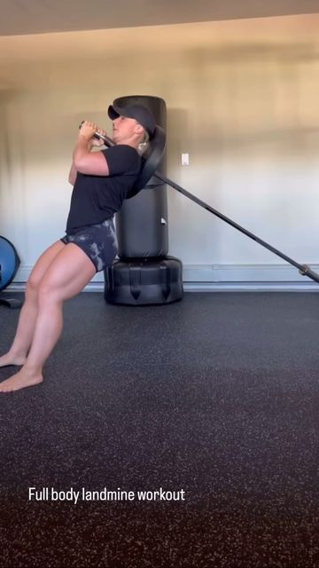 Garage Leg Workout, Leg Exercises With Kettlebell, Landmine Full Body Workout, Barbell Landmine Workout, One Leg Deadlift Kettlebell, Landmine Workout, Glutes Workout Men, Full Body Strength Training Workout, Powertec Leverage Gym Workouts