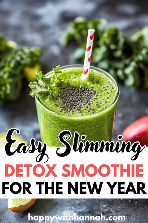 Feeling sluggish after the holidays? Try this AMAZING Detox Juice! 🌿 This Vegan Smoothie is packed with anti-inflammatory ingredients to support gut health and glowing skin!✨ Perfect for a smoothie cleanse plan! 💚 #DetoxDrinks #GutHealthSmoothie #SkinGlowSmoothie New Year Energy, Gluten Free Recipes For Lunch, Low Calorie Smoothies, Gluten Free Recipes For Kids, Clean Eating Grocery List, Green Detox Smoothie, Detox Smoothie Recipes, Healthy Recipes For Diabetics, Clean Eating Challenge