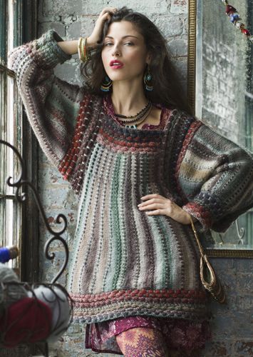 Cornelia Tuttle-Hamilton, knit designer based in Mariefred, Sweden | Just love how Vogue Knitting styled my Folkloric Tunic in their Fall 2012 30th Anniversary issue... :-) Beau Crochet, Stil Boho, Vogue Knitting, Mode Boho, Tunic Pattern, Knit Fashion, Knitting Inspiration, Beautiful Crochet, Crochet Fashion