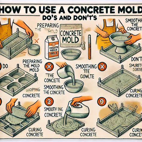 Diy Concrete Tiles Mold, Concrete Molds Diy How To Make, Concrete Projects Diy, Cement Art Diy, Diy Pavers Mold, Moulds For Concrete, Diy Concrete Projects, Concrete Molds Diy, Cement Projects