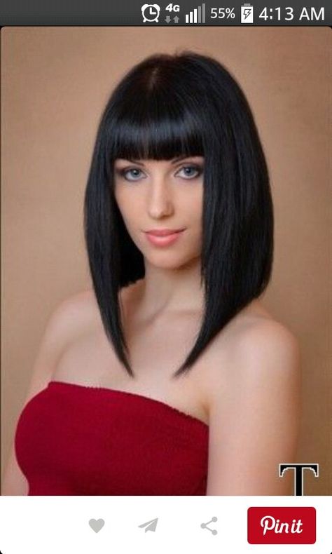 Perfect A Line Bob With Bangs, Cleopatra Hair, Womens Bob Hairstyles, Bobbed Hair, Κούρεμα Bob, Stacked Bob Haircut, Bob Hairstyles With Bangs, Black Galaxy, Bob Haircut With Bangs