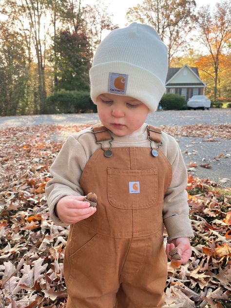 Toddler Carhartt Overalls Outfit, Carhartt Toddler Boy Outfit, Baby Boy Carhartt Overalls Outfit, Baby Carhartt Outfit, Carhartt Baby Outfits, Boy Pumpkin Patch Outfit, Baby Carhartt Beanie, Baby Carhartt, Fall Baby Outfits