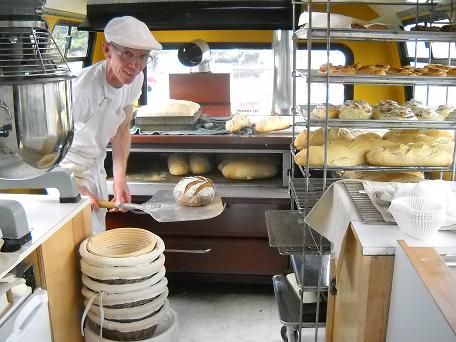 Mobile Bakery | The Fresh Loaf Bakery Truck Interior, Bread Truck, Bakery On Wheels, Food Truck Bakery, Mobile Bakery Trailers, Bakery Food Truck Ideas, Bakery Truck, Tiny Bakery, Bakery Food Truck