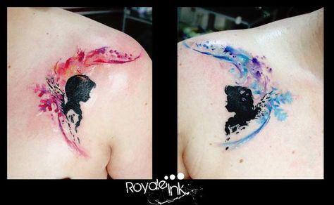 Elsa Tattoo, Disney Sister Tattoos, Frozen Tattoo, Tattoo Sister, Sister Tats, Sister Tattoo Ideas, Sisters Tattoo, Matching Sister Tattoos, Sister Tattoo