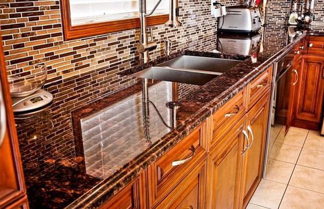 Tan Brown Granite Supplier in India Kitchen Countertops White Cabinets, Uba Tuba Granite Countertops, Brown Granite Kitchen, Cheap Backsplash Ideas, Brown Countertops, Kitchen Countertop Design, Kitchen Countertops White, Gold Granite Countertops, Tan Brown Granite