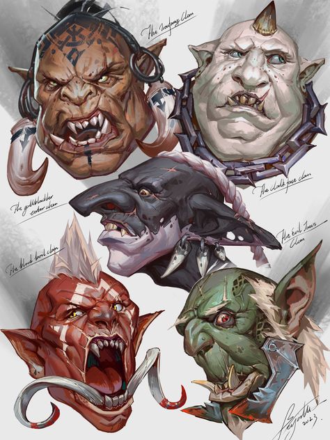 ArtStation - Orcs Pose Base, Goblin Art, Warcraft Art, 캐릭터 드로잉, Design Practice, Concept Art Character, Wow Art, Monster Design, Creature Concept Art