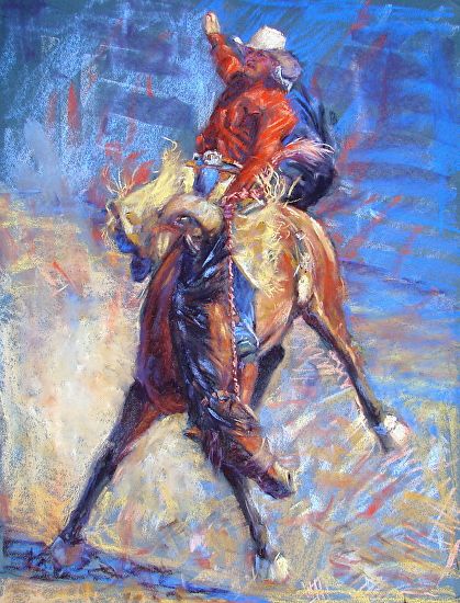 A Ride On Fire by Trish Stevenson Pastel ~ 25 x 19 Rodeo Paintings, Western Horse Riding, Country And Western, Western Wall Art, Painting Competition, Barrel Racer, Paintings Art, Buy Wall Art, Artwork Images