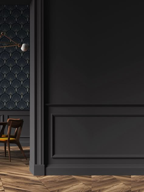 Couleurs tendances 2024 - Blog déco - Clem AT Corner Moody Room, Color Wallpaper, Motif Pattern, House Blend, Private House, Interior Wall Design, Secret Rooms, Interior Design Diy, Interior Trend