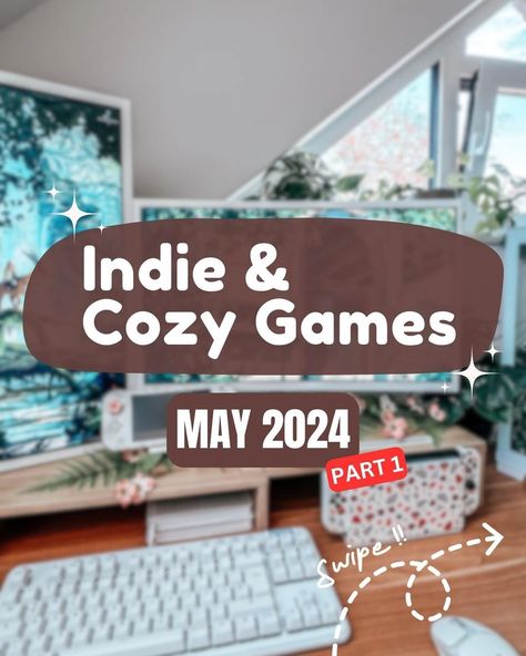 Part 1 - Upcoming Indie & Cozy Games in May for PC & Nintendo Switch! 🥰 This month is full of new game releases, so I had to split all the games in 3 parts. 🙌🏻 The next parts will be posted within the next days. 🥰 #cozygames #cozygaming #cozygamingsetup #gaming #nintendoswitch #pcgaming #videogames #cozygamingcommunity Cosy Games, Best Indie Games, Cozy Games, Relaxing Game, Cozy Gaming, Cute Games, New Game, Stardew Valley, June 2024