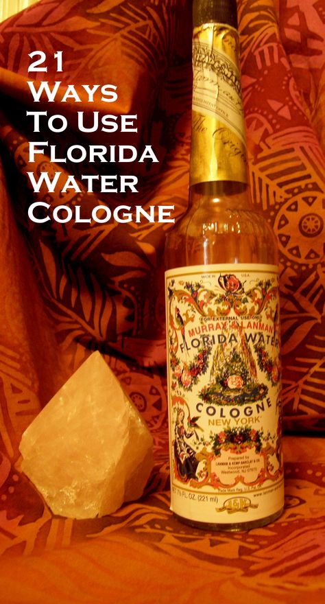 21 Ways to Use Florida Water Cologne- Florida Water Cologne is an all purpose blessing in a bottle. It has been in use for over 200 years and it is still just as useful today. It is a staple in many different spiritual traditions. In my post Bless your soul with Florida Water I talk about how “ it is used everywhere from Peru to Italy to Surinam for sacred blessings.  #FloridaWater is recommended for dozens of uses and here are a few to get you started. #Hoodoo #Voodoo #Blessing Using Florida Water, Hoodoo New Years, How To Use Florida Water, Florida Water Uses, How To Make Florida Water, Florida Water Spiritual Uses, Spiritual Perfume, Agua Florida, Water Blessings