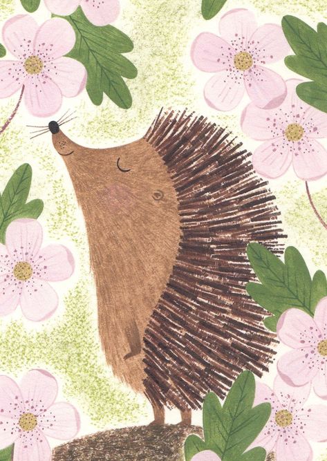 Porcupine Painting, Hedgehog Painting, Hedgehog Drawing, Hedgehog Illustration, Animal Art Projects, Hedgehog Print, Animal Illustration Art, Mobile Art, Hedgehog Art