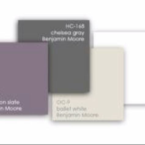 These colors are very close to our master bedroom color palette. Light gray, plum and white. Cinnamon Slate, Grey Ceiling, Purple Bedrooms, Bedroom Colour Palette, Purple Bedroom, Purple Rooms, Colored Ceiling, Relaxing Bedroom, Paint Color Ideas