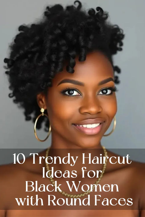 10 Trendy Haircut Ideas for Black Women with Round Faces Wigs For Round Faces, Layers On Natural Hair, Frohawk Women, Hairstyles For A Round Face Shape, Curly Hairstyles For Oval Face Shape, Big Chop Natural Hair Round Face, Hair Styles For Round Face Shape, Hairstyle For Round Face Shape, Haircut Ideas For Black Women