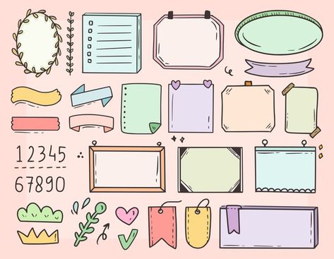 Chart Paper Design, Chart Design Ideas, Notes Icons Aesthetic, Notebook Divider, Decor Notebook, Doodle Notebook, Aesthetic Clipart, Note Icon, Notes Drawing