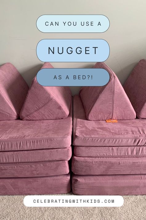 can you use a nugget as a bed Nugget As A Couch, Nugget Couch Colors, Nugget Bed Idea, Twin Mattress On Floor Ideas, Mattress On Floor Ideas Kids, The Nugget Couch, Mattress On Floor Ideas, Nugget Couch Ideas, Nugget Comfort