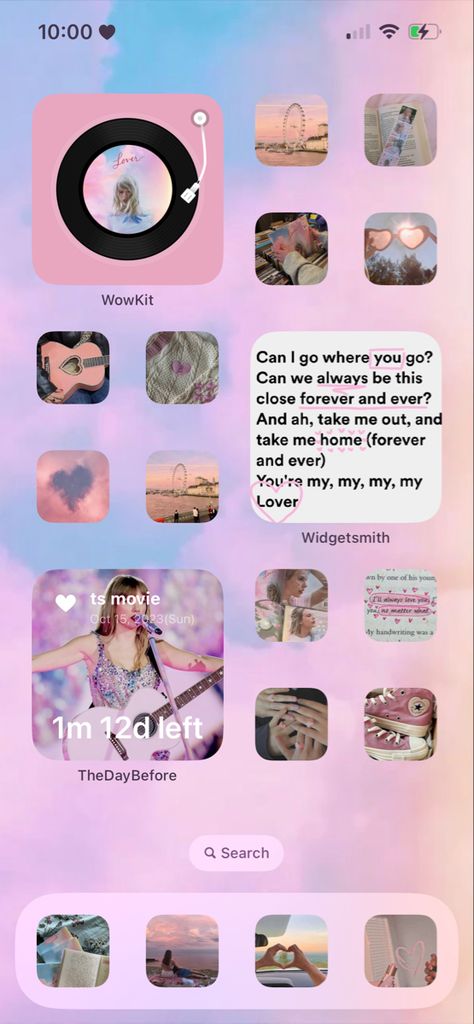 Lover Taylor Swift Homescreen, Taylor Swift Themed App Icons, Taylor Swift Lover Homescreen, Taylor Swift Homescreen Lover, Lover Phone Theme, Taylor Swift Themed Phone Layout, Taylor Swift Phone Theme Lover, Home Screen Ideas Taylor Swift, Taylor Swift Homescreen Aesthetic