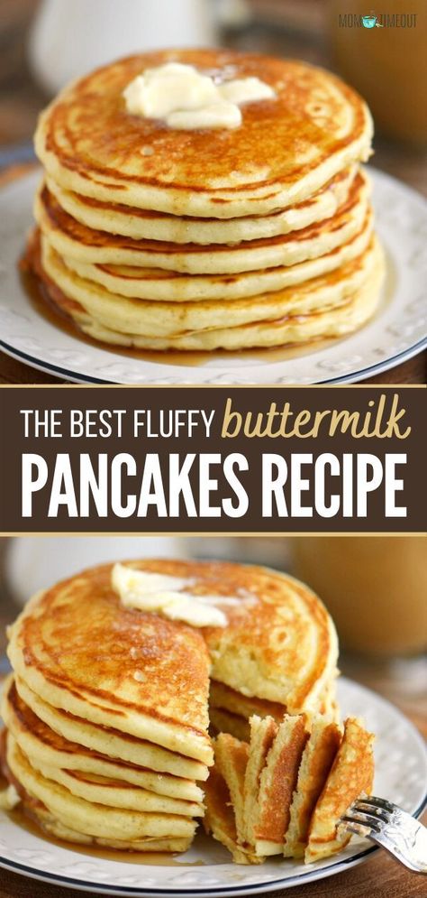 How To Make Pancakes With Crispy Edges, Simple Buttermilk Pancakes, How To Make The Best Pancakes, Amazing Pancakes, Pancakes Buttermilk, Fluffy Buttermilk Pancake Recipe, What To Make For Breakfast, Fluffy Buttermilk Pancakes, Pancakes Fluffy