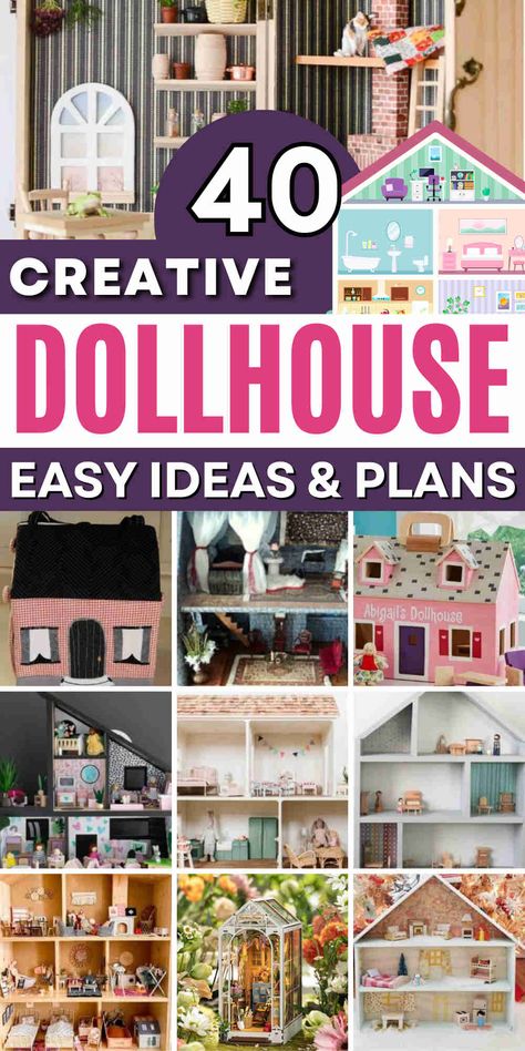 40 Charming DIY Dollhouse Ideas for Creative Play Dolls House Plans, Barbie Crafts Diy Dollhouse Furniture, Mini Dollhouse Diy, How To Make Doll House Furniture, Barbie Doll House Diy, Barbie House Diy, Diy Doll House Furniture, Dollhouse Diy Ideas, Doll House Furniture Diy