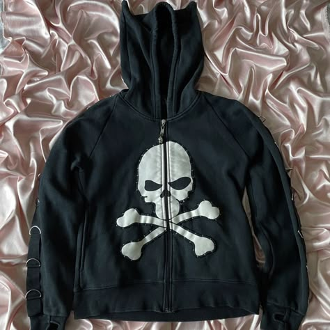 Alt Hoodie, Emo Hoodie, 2000s Jacket, Skull Hoodie, Future Clothes, Tokio Hotel, Swaggy Outfits, Goth Outfits, Mall Goth