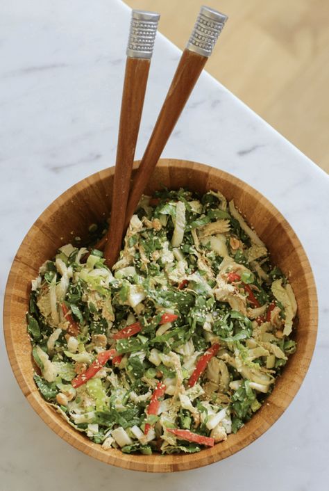 Rustic Bakery, Cold Salads, Chinese Chicken Salad, Hearty Salads, Living In San Francisco, Chinese Chicken, Napa Cabbage, Large Salad Bowl, Toasted Sesame Seeds