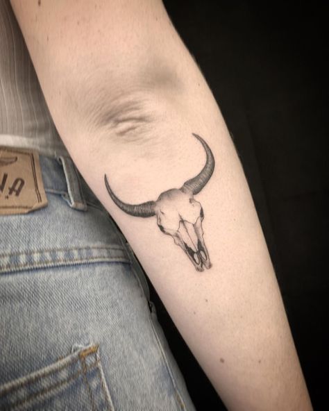 Taurus Tattoo, Skull With Horns, Gorilla Tattoo, Holiday Monday, Taurus Tattoos, Bank Holiday Monday, Hand Poked Tattoo, Bull Skull, Free Tattoo