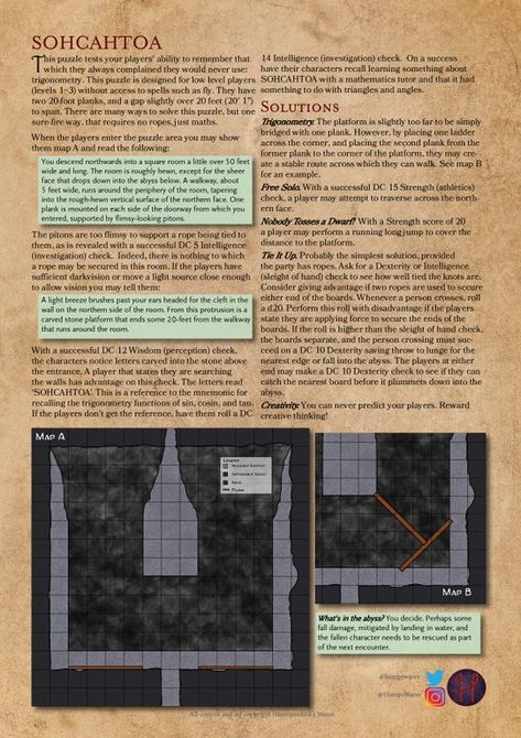 Dnd Traps, Dnd Puzzles, Dnd Rules, Dm Tools, Dungeons And Dragons Rules, Puzzles And Dragons, Dungeon Master Screen, Dnd Campaign, Dnd Ideas