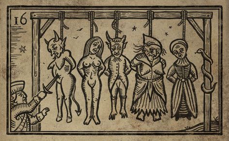 Medieval Occult Art, Medieval Woodcut Art, Strange Medieval Art, Woodcut Illustration Medieval, Medieval Woodcut, Medieval Woodcut Witch, Medieval Bestiary Illustrations, Woodcut Tattoo, Medieval Tattoo