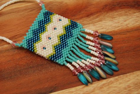 Excited to share the latest addition to my #etsy shop: Hand-Woven, Small Beaded Amulet Bag Necklace - Teal and Pearl White https://etsy.me/3cnIHp0 #no #glass #beadednecklace #seedsbeeds #handmadejewelry #oneofakind #giftsforher #giftsforhim #amuletbag Amulet Bag, Stitch Necklace, Bag Necklace, Seed Bead Crafts, Beautiful Beadwork, Beading Ideas, Popular Jewelry, Repeat Pattern, White Beads