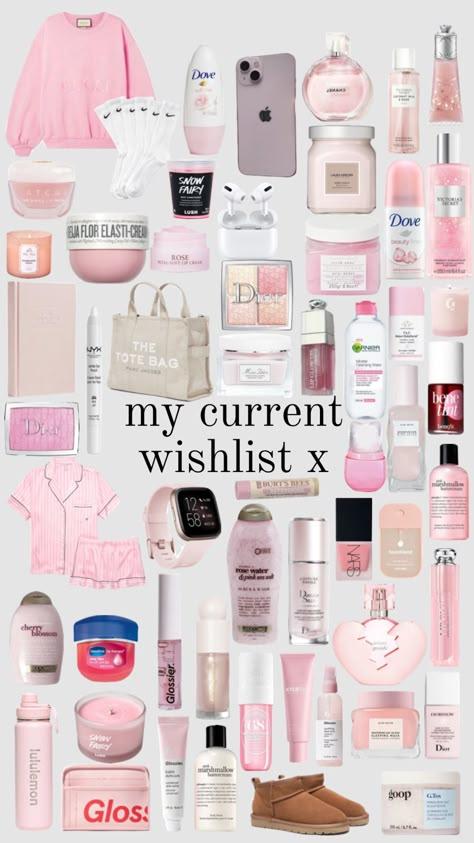 Tiktok Wishlist, Essential Wishlist, Bday Wishlist Aesthetic, My Pink Wishlist, Pink Girly Christmas Wishlist, How To Make A Wishlist, Pink Aesthetic Wishlist, Pink Birthday Wishlist, Essentials Wishlist