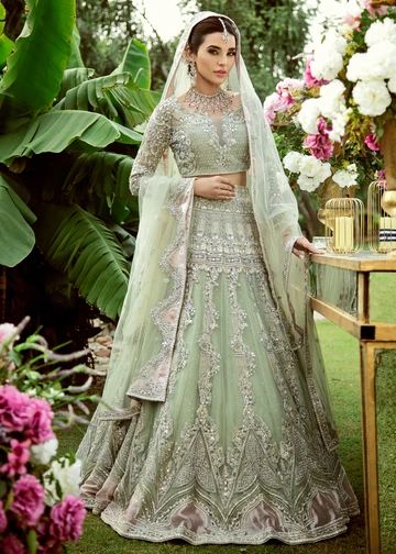 Bridals – Sadaf Fawad Khan Mint Green Lehenga, Sadaf Fawad Khan, Green Lehenga Choli, Fawad Khan, Pakistani Bridal Dress, Walima Dress, Desi Wedding Dresses, Nikkah Dress, Asian Wedding Dress