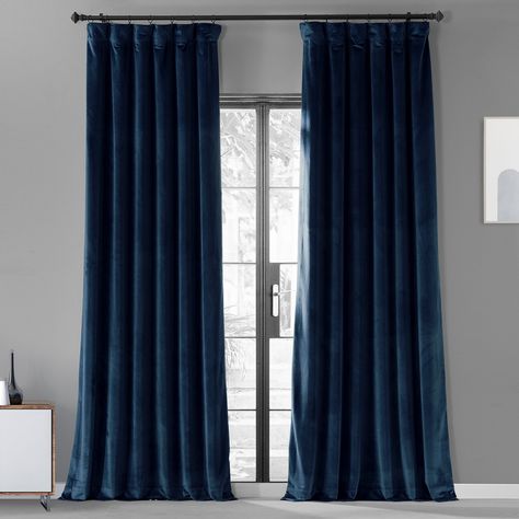 Americana Blue Urban Lush Velvet Curtain Blue Velvet Curtains, Luxury Windows, Velvet Room, Half Price Drapes, Velvet Drapes, Insulated Curtains, Blue Curtains, Curtains Living, Thermal Curtains