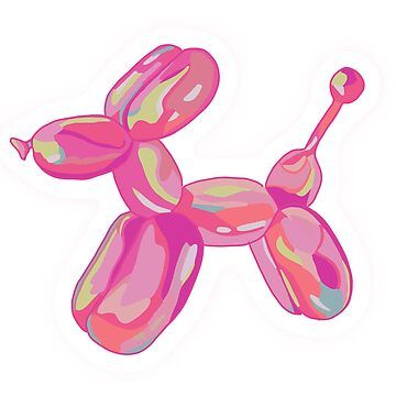 Balloon Dog Graphic Sticker • Millions of unique designs by independent artists. Find your thing. Balloon Dog Wallpaper, Preppy Balloon Dog, Balloon Animal Drawing, Balloon Dog Painting, Dog Procreate, Balloon Dog Drawing, Balloon Dog Art, Balloon Dog Sticker, Ballon Dog