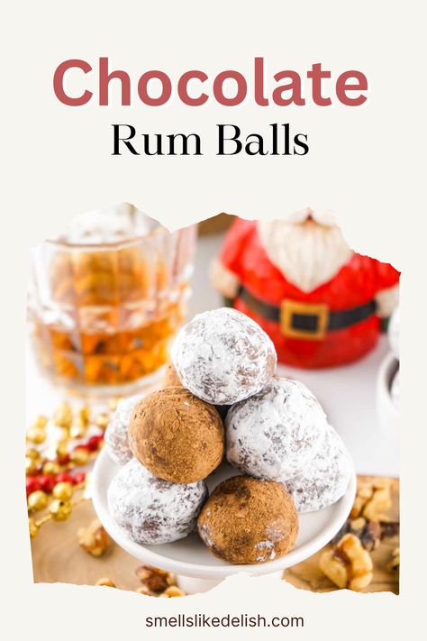 Indulge in a festive feast with Easy Chocolate Rum Balls, a symphony of flavors that will tantalize your taste buds and transport you to a winter wonderland. These delightful rum balls, bursting with a medley of chocolate, rum, and nuts, are the perfect way to elevate your holiday gathering and create an atmosphere of joy and celebration. Chocolate Rum Balls, Rum Balls Recipe, Spiced Eggnog, Thanksgiving Servings, Holiday Desserts Table, Rum Balls, Dessert Platter, New Year's Eve Recipes, Cookie Ball