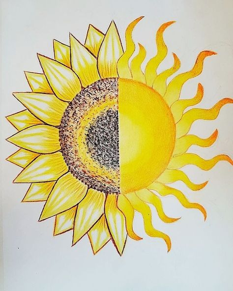 Sunflower And Sun Tattoo, Sun And Sunflower Tattoo, Sun Sunflower Tattoo, Sunflower And Sun, Tatto Designs, Sunflower Sketches, Sunshine Tattoo, Sunflower Designs, Octopus Decor