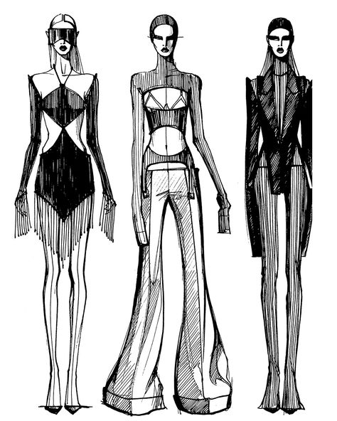 Melique Street, Fashion Sketchbook Inspiration, Silhouette Mode, Istoria Modei, Fashion Design Inspiration, Fashion Model Sketch, Fashion Figure Drawing, Fashion Drawing Sketches, Textil Design